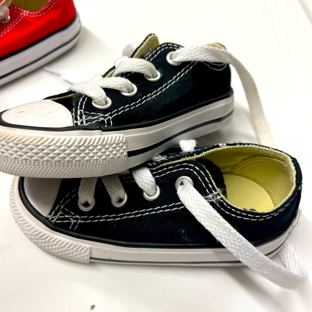 Baby/toddler size 5 black converse, barely worn.